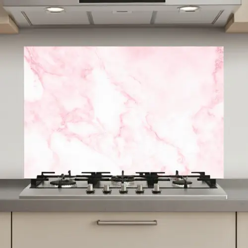 Marmer - Wit - Roze - Chic - Marmerlook keuken achterwand spatscherm klein -3d_website