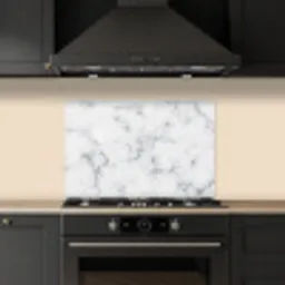 Marmer look - Wit - Grijs keuken achterwand spatscherm klein -sfeer1