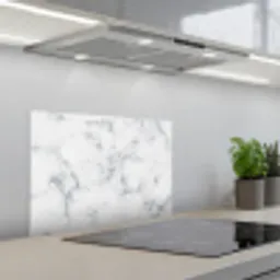 Marmer look - Wit - Grijs keuken achterwand spatscherm klein -3d_schuin