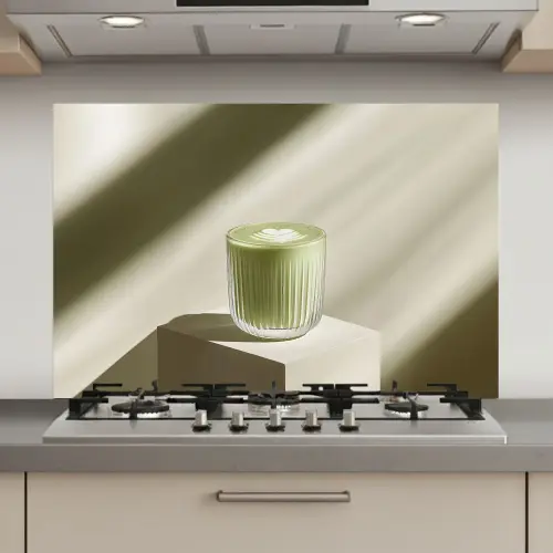 Matcha - Glas - Groen - Minimalistisch keuken achterwand spatscherm klein -3d_website