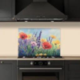 Weide - Bloemen - Kleurrijk keuken achterwand spatscherm klein -sfeer1