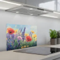 Weide - Bloemen - Kleurrijk keuken achterwand spatscherm klein -3d_schuin