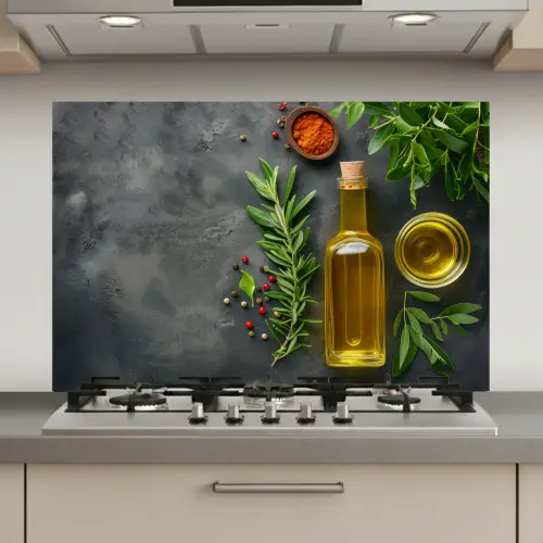 Mediterrane Keukenessenties keuken achterwand spatscherm klein -3d_website