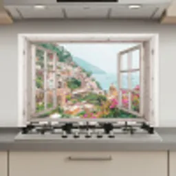 Mediterraans Uitzicht keuken achterwand spatscherm klein -3d_website