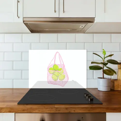 Netzakje - Roze - Illustratie - Limoenen keuken achterwand spatscherm klein -sfeer2