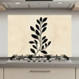 Minimalistisch - Tak - Bladeren - Zwart keuken achterwand spatscherm klein -3d_website
