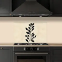 Minimalistisch - Tak - Bladeren - Zwart keuken achterwand spatscherm klein -sfeer1