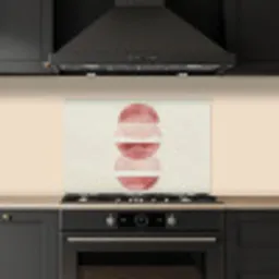 Minimalistisch - Cirkels - Roze keuken achterwand spatscherm klein -sfeer1