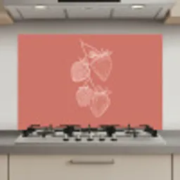 Minimalistisch - Illustratie - Aardbei - Tak keuken achterwand spatscherm klein -3d_website