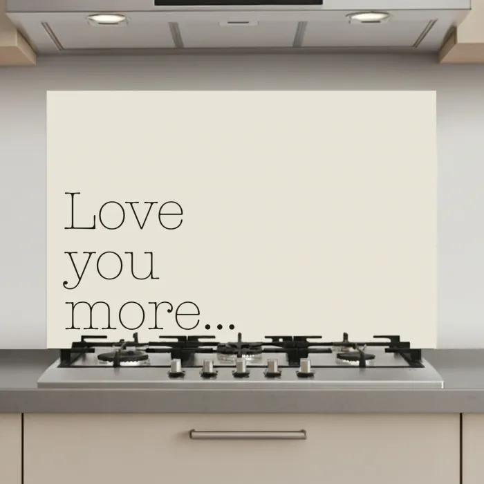 Minimalistisch - Love - Beige keuken achterwand spatscherm klein -3d_website