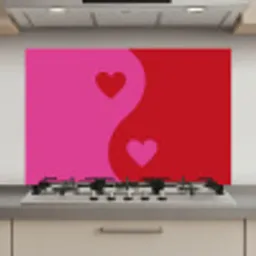 Minimalistisch - Rood - Roze - Hartjes keuken achterwand spatscherm klein -3d_website