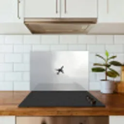 Minimalistisch - Silhouet - Zwart - Vliegtuig keuken achterwand spatscherm klein -sfeer2