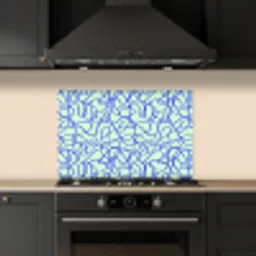 Mint - Blauw - Lijnen - Abstract keuken achterwand spatscherm klein 900 -sfeer1