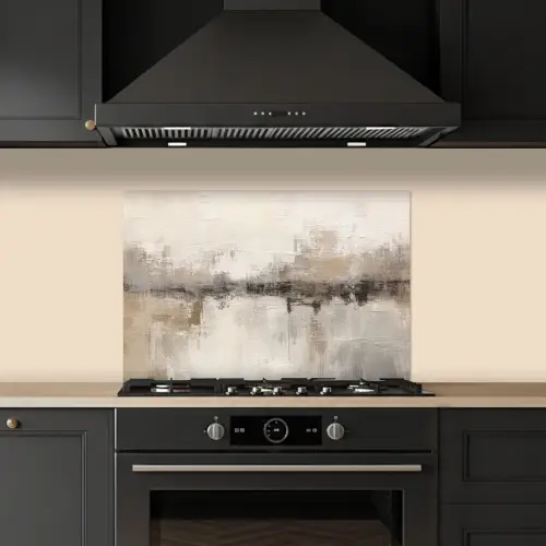 Moderne kunst - Abstract - Beige keuken achterwand spatscherm klein -sfeer1