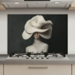 Modern - Vrouw - Hoed keuken achterwand spatscherm klein -3d_website