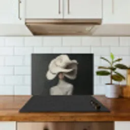 Modern - Vrouw - Hoed keuken achterwand spatscherm klein -sfeer2