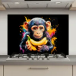 Aap - Graffiti - Kleurrijk - Bananen - Modern keuken achterwand spatscherm klein -3d_website