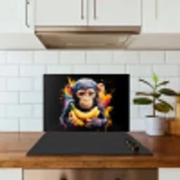 Aap - Graffiti - Kleurrijk - Bananen - Modern keuken achterwand spatscherm klein -sfeer2