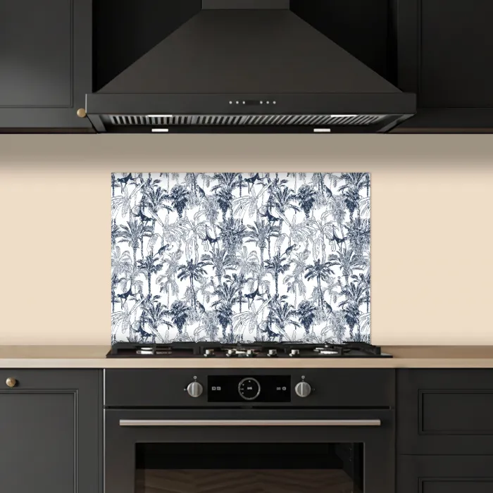 Aap - Jungle - Blauw keuken achterwand spatscherm klein 900 -sfeer1