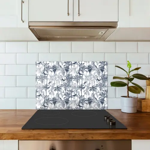 Aap - Jungle - Blauw keuken achterwand spatscherm klein 900 -sfeer2