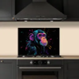 Aap - Verf - Neon - Kleur keuken achterwand spatscherm klein -sfeer1