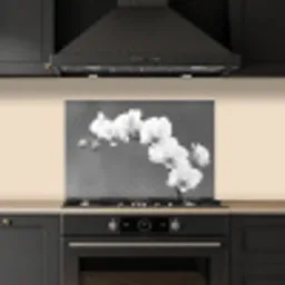 Monochrome Orchideeënpracht keuken achterwand spatscherm klein -sfeer1