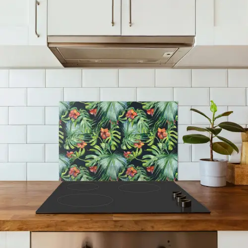 Monstera - Jungle - Bladeren keuken achterwand spatscherm klein -sfeer2