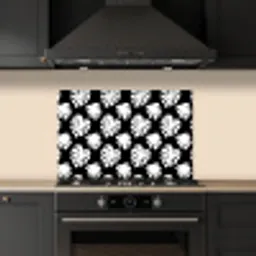Monstera - Silhouetten - Tropisch - Wit keuken achterwand spatscherm klein 900 -sfeer1