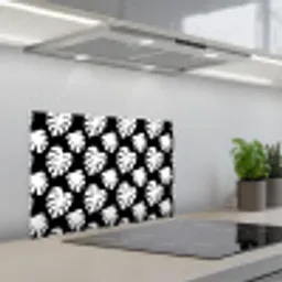 Monstera - Silhouetten - Tropisch - Wit keuken achterwand spatscherm klein 900 -3d_schuin