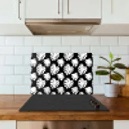 Monstera - Silhouetten - Tropisch - Wit keuken achterwand spatscherm klein 900 -sfeer2