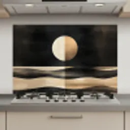 Maan - Cirkel - Goud keuken achterwand spatscherm klein -3d_website