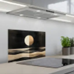 Maan - Cirkel - Goud keuken achterwand spatscherm klein -3d_schuin