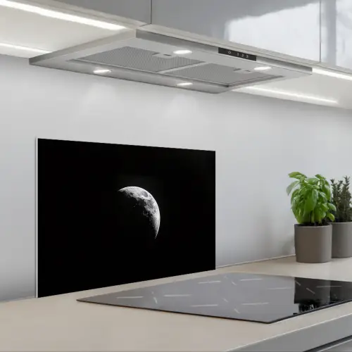 Maan - Hemel - Zwart - Schaduw keuken achterwand spatscherm klein -3d_schuin