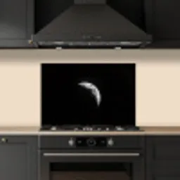 Maan - Hemel - Zwart - Schaduw keuken achterwand spatscherm klein -sfeer1