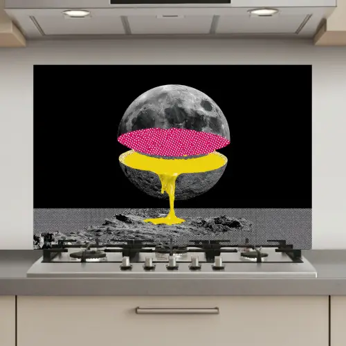 Maan - Geel - Roze - Zwart keuken achterwand spatscherm klein -3d_website