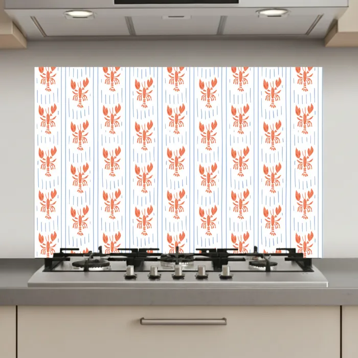 Zee - Kreeft - Oranje - Blauw keuken achterwand spatscherm klein 900 -3d_website