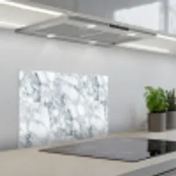 Mozaïek - Marmer - Wit - Onregelmatig keuken achterwand spatscherm klein 900 -3d_schuin