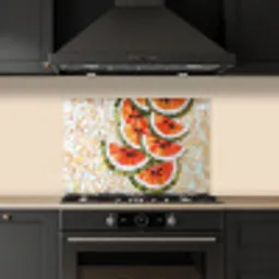 Mozaïek - Watermeloen - Rood - Pitten keuken achterwand spatscherm klein -sfeer1