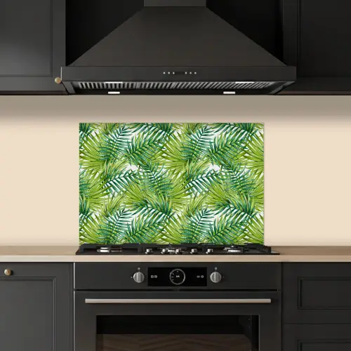 Mosgroen - Bladeren - Overlapping keuken achterwand spatscherm klein 900 -sfeer1