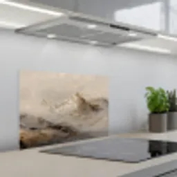 Berglandschap - Mist  - Penseelstreken keuken achterwand spatscherm klein -3d_schuin