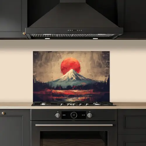 Bergtop - Sneeuw - Zon keuken achterwand spatscherm klein -sfeer1