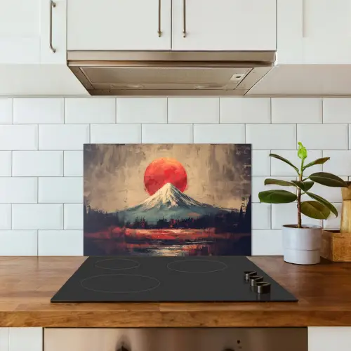 Bergtop - Sneeuw - Zon keuken achterwand spatscherm klein -sfeer2
