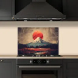 Bergtop - Sneeuw - Zon keuken achterwand spatscherm klein -sfeer1