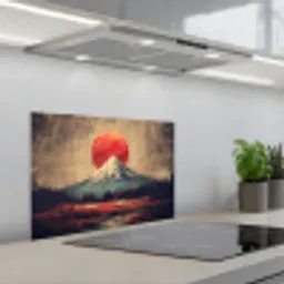 Bergtop - Sneeuw - Zon keuken achterwand spatscherm klein -3d_schuin