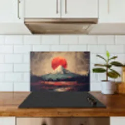 Bergtop - Sneeuw - Zon keuken achterwand spatscherm klein -sfeer2