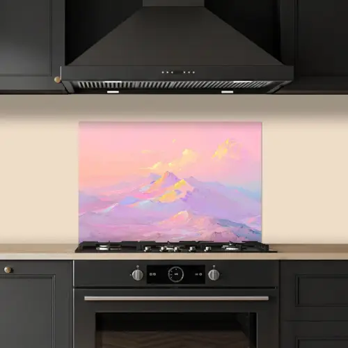Bergtoppen - Wolken - Dromerig keuken achterwand spatscherm klein -sfeer1