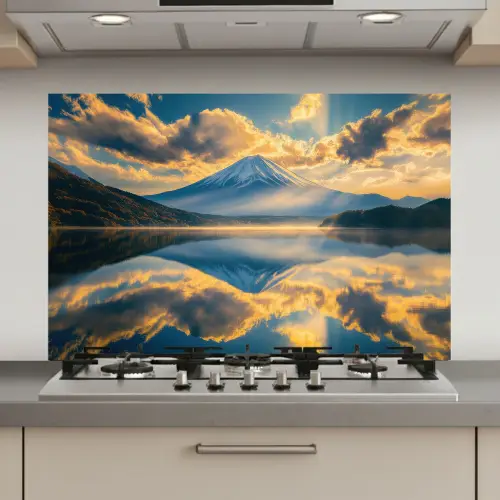 Berg - Rivier - Zonsondergang keuken achterwand spatscherm klein -3d_website