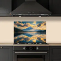 Berg - Rivier - Zonsondergang keuken achterwand spatscherm klein -sfeer1