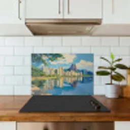 Berg - Skyline - Strand - Water keuken achterwand spatscherm klein -sfeer2