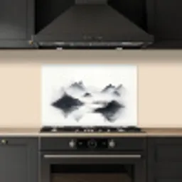 Bergen - Mistig - Water - Wit keuken achterwand spatscherm klein -sfeer1